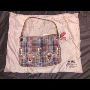 COACH POPPY MADRAS PLAID HANDBAG